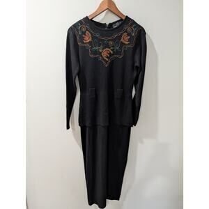 Carole Little Vintage Wool Blend Sweater Maxi Dress
